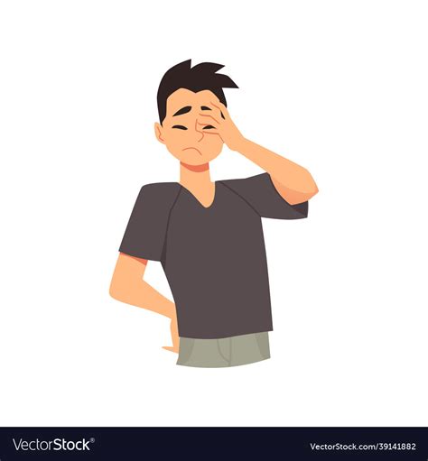 Young Male Cartoon Character Is Upset Frustrated Vector Image