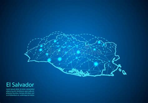 El Salvador Karte Mit Den Knoten Verbunden Durch Linien Konzept