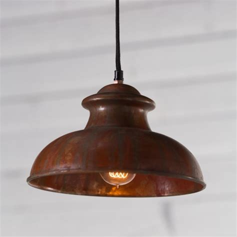 Antique Variegated Copper Pendant Light