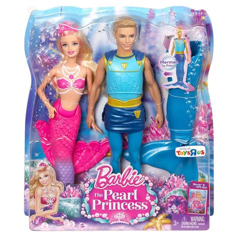 Nib Barbie Pearl Princess With Prince Ken Triton 2 Doll T Set