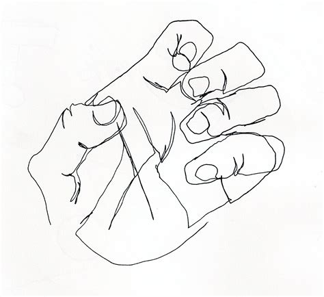 simple contour line drawings hand