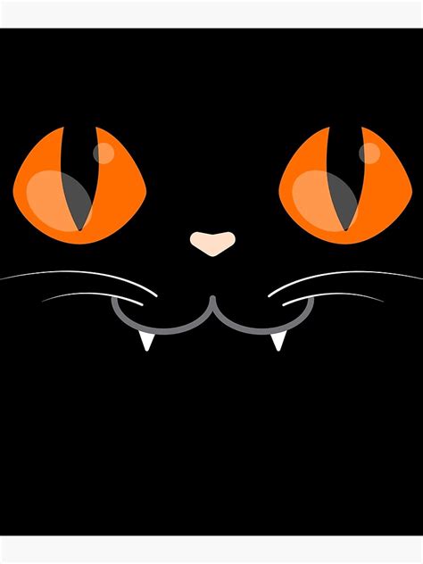 Halloween Black Cat Face Poster For Sale By Sunny World Redbubble