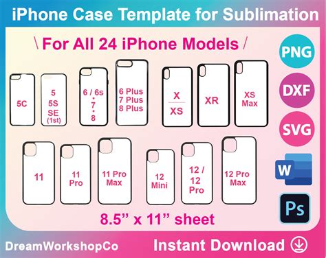 Paper And Party Supplies Printable Phone Case Template For Sublimation