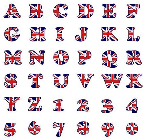They are the same letters that comprise the english alphabet. British Flag Font Embroidery Alphabet from Hopscotch ...