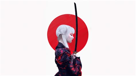 Samurai Girl 4k 1880f Wallpaper Pc Desktop
