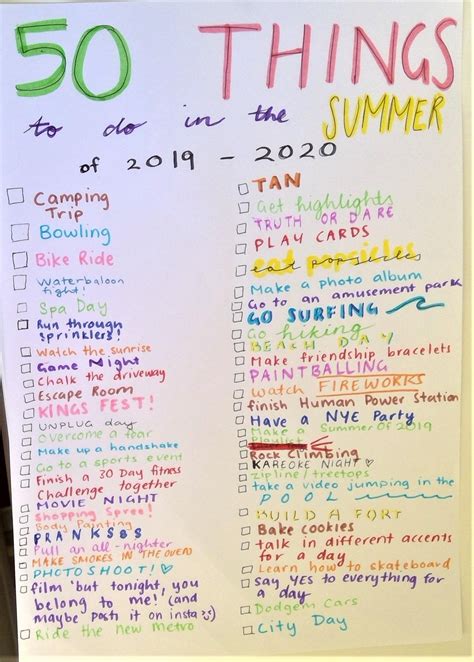 SUMMER BUCKET LIST | Bucket list journal, Summer bucket lists, Summer bucket