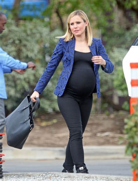 Heavily Pregnant Kristen Bell Seen On The Set Of House Of Lies In Los
