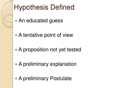 Definition Of Hypothesis Marketing Research