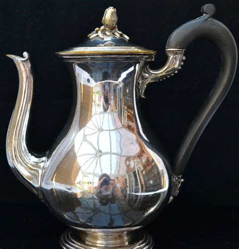 Elegant French Antique Christofle Silver Plated Teapot French