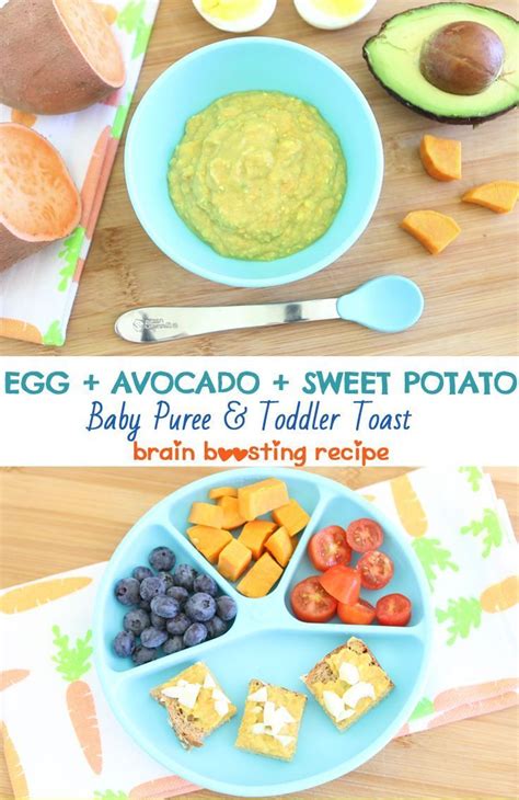 Nutrition rating:how nutritious a food is with a focus on the specific nutrients babies need for optimal growth. Egg Yolk, Avocado, Sweet Potato baby puree +6M - in 2020 ...