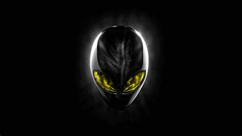 Alienware Eclipsehead Black And Yellow Hd Wallpaper