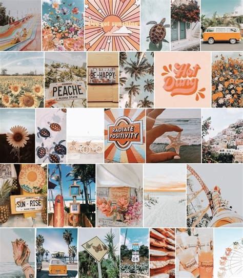 4 X 4 Beach Aesthetic Wall Collage Kit Set Of 60 Photos Etsy In 2020