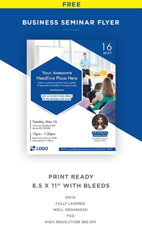 Free Business Training Conference Seminar Flyer Design Template