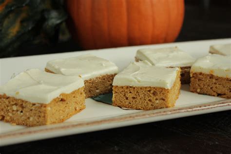 Note that the pumpkin pie will come out of the oven all puffed up (from the leavening of the. Pumpkin Pie Bars with Cream Cheese Frosting — Wholly ...