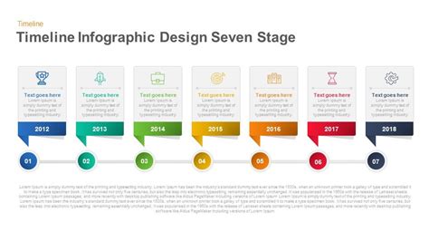 Seven Stage Timeline Infographic Powerpoint Templates