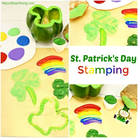 Preschool St Patricks Day Crafts Shamrock Stamping