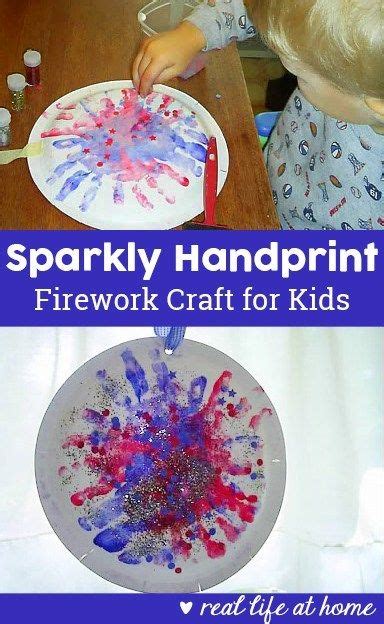 Fun And Easy Firework Craft For Kids Sparkly Handprint Fireworks