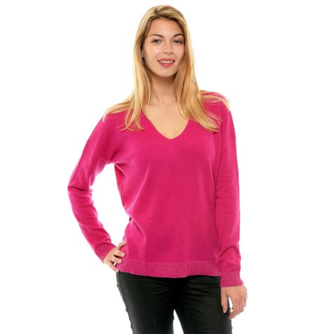 【style à la mode】:pulls oversize pour femmes, avec col rond, coupe ample, tricot exquiste, stylé et élégant, à assortir avec les manteaux et les jeans en automne et en hiver. Pull Femme 100% Cachemire Oversize Fuchsia
