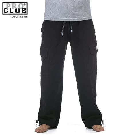 Pro Club Pro Club Mens Heavyweight Fleece Cargo Sweatpants Black