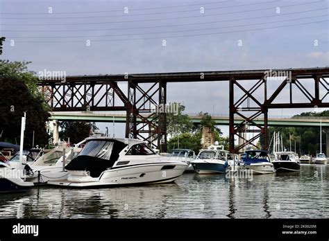 Clifton Park bridge and Detroit Rocky River bridge seen from Rocky