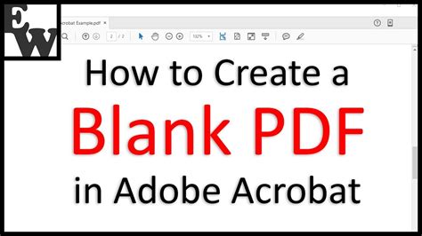 How To Create A Blank Pdf In Adobe Acrobat Youtube