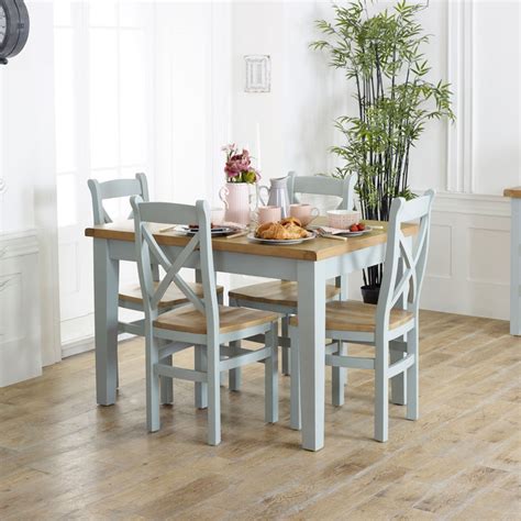 When choosing dining chairs, overall chair height matters less than chair seat height. Grey Extendable Dining Table & Chairs - Rochford Range