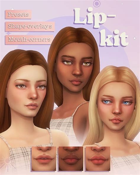 Lip Kit Presets Shape Overlays Mouth Corners Miiko The Sims