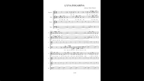 Skitarrate per suonare la tua musica, studiare scale, posizioni per chitarra, cercare, gestire, richiedere e inviare accordi, testi e spartiti. L'UVA FOGARINA Spartito a 4 voci - YouTube