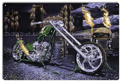 Toxic Chopper Motorcycle Art By Eric Herrmann 12x18 Reproduction