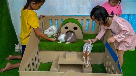How To Make Rabbit House From Cardboard Youtube