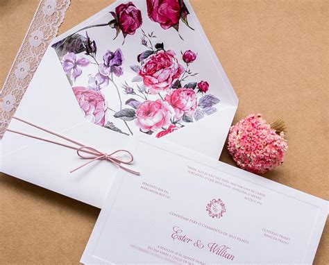 Convite De Casamento Com Flores Modelos Para Escolher Convite Papel E Estilo