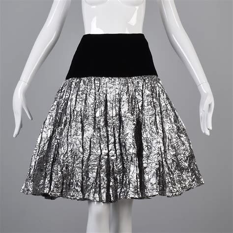 Small Vintage 80s 1980s Skirt Black Velvet Metallic Silver Poof Goth Tutu 12600 Picclick