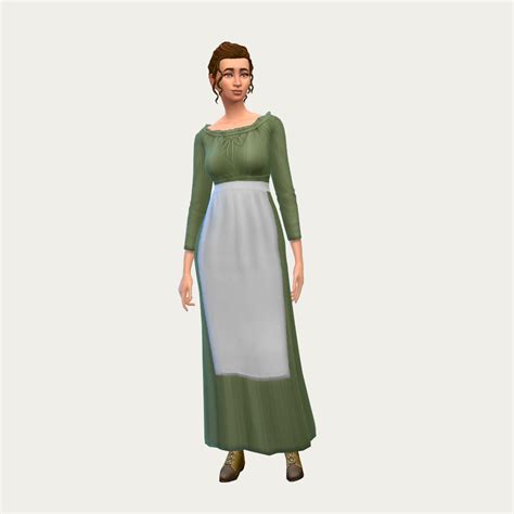 Helena Historical Dress With Apron The Sims 4 Create A Sim Curseforge