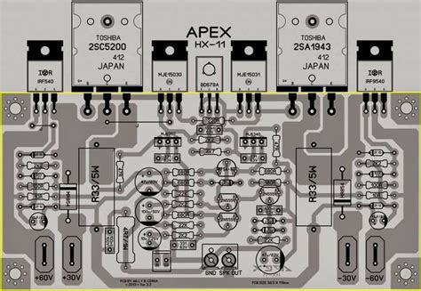 See circuit diagram and parts to make it. Power Amplifier Apex HX11 | Hifi amplifier, Diy amplifier, Audio amplifier