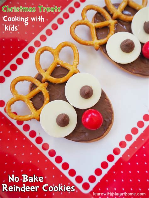 Learn With Play At Home No Bake Reindeer Cookies Fun Christmas Food Idea