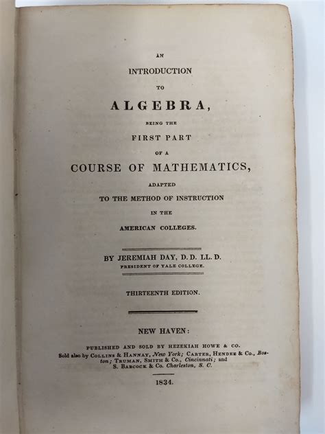 An Introduction To Algebra Being The First Part Of A Course On