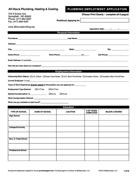 Employee Form Template