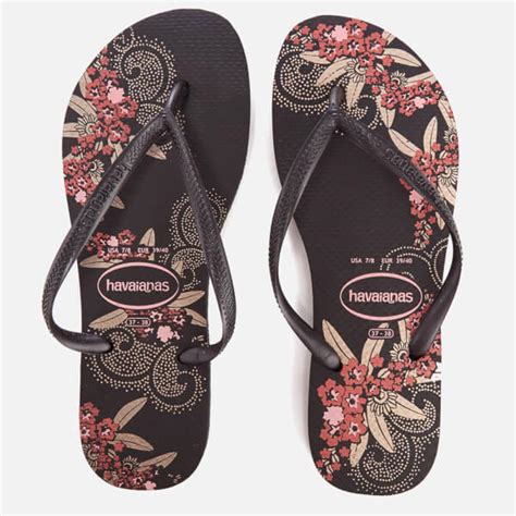 Havaianas Womens Organic Slim Flip Flops Black Free Uk Delivery