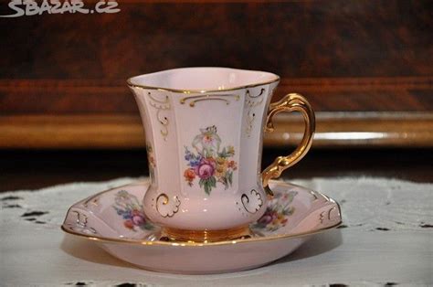 Šálek Na čaj Růžový Porcelán Zdobený Zlatem A Malovanými Květy Cz Tea Cups Afternoon Tea Tea