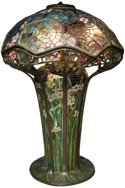 Stained Glass Lamp With Spider Webs Believed To Be Only One Of Six Tiffany Tiffany Glass