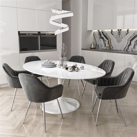 Oval Glass Dining Table And 6 Chairs Glass Designs