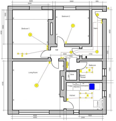 Refer to the schematic here: re-wiring 2 bedroom flat in Paisley - Electrical job in Paisley, Renfrewshire - MyBuilder