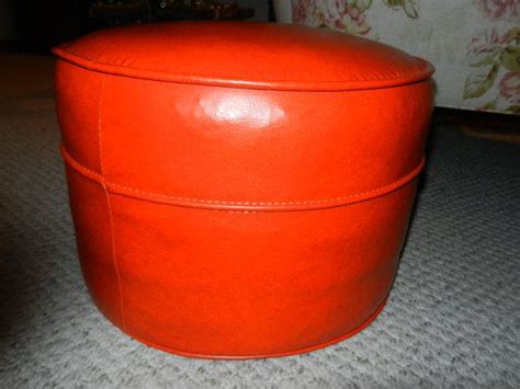 They add a unique touch of character no matter what room you. Retro Round Orange Hassock Ottoman. Foot Stool c by ...