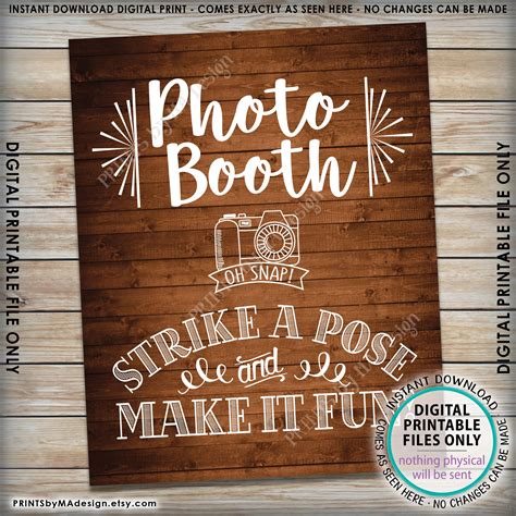 Free Printable Photo Booth Sign Template Printable Word Searches
