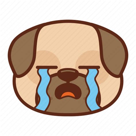 Animal Cry Cute Dog Emoji Emoticon Pet Pug Icon