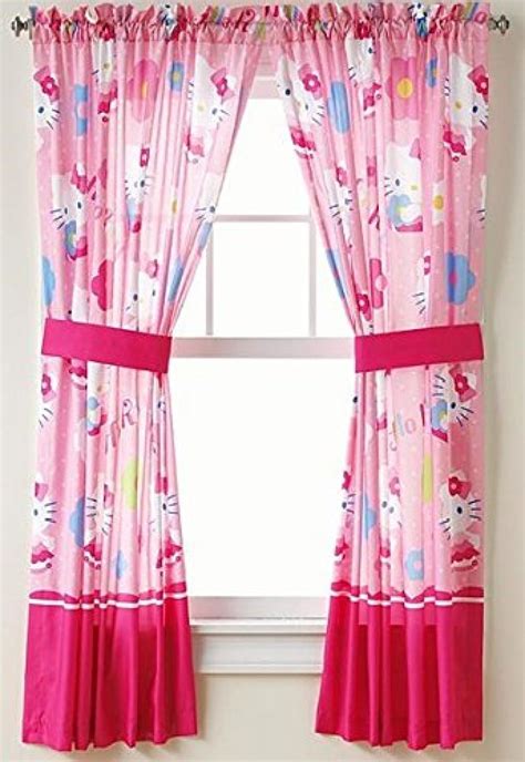 This piece can be easily cleaned, just by machine washing, and tumble drying! Hello Kitty Window Panels | World of Hello Kitty | Kids ...