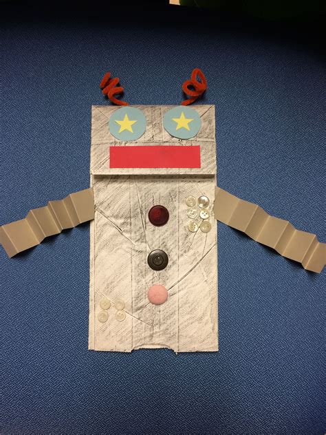 Paper Bag Robot Puppet Preschool Art Projects Paper Bag Crafts