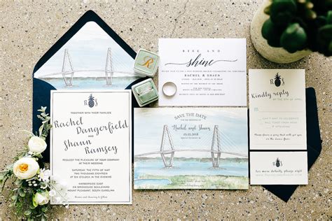Mount Pleasant Wedding Invitation Charleston Graphic Design Wedding