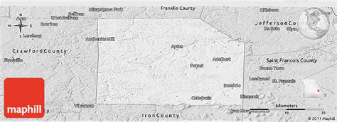 Silver Style Panoramic Map Of Washington County