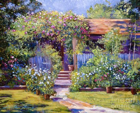 Garden Summer Cottage Painting By David Lloyd Glover Fine Art America